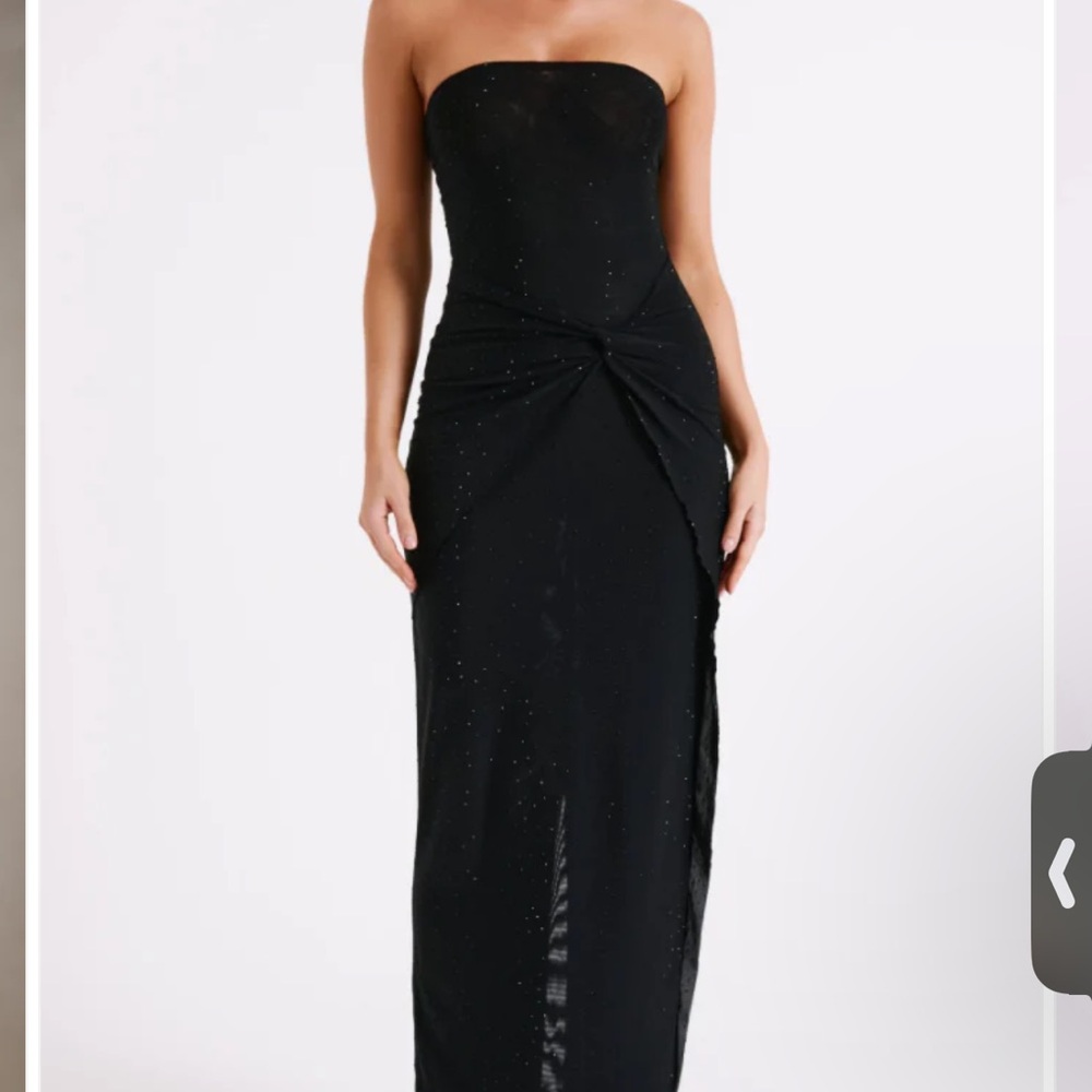 Meshki Black Mesh Strapless Maxi Dress - Picture 2 of 3